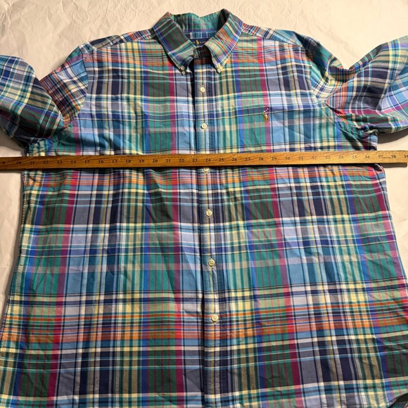 Polo Ralph Lauren Mens Plaid Madras Flesh Pony Button Long Sleeve Shirt XXL - Picture 7 of 7